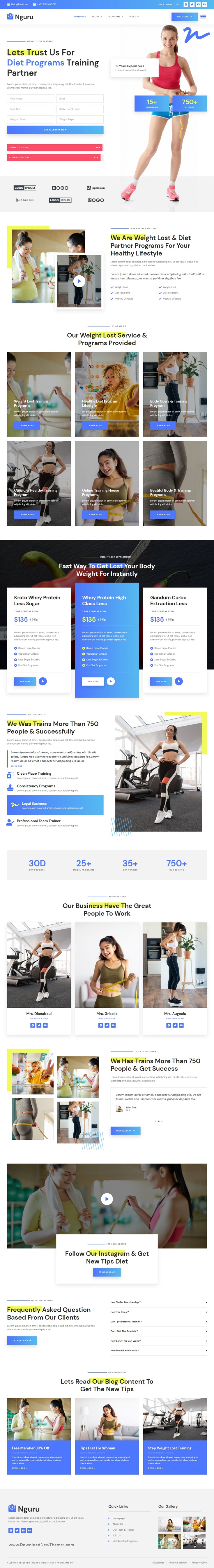 Download Weight Loss & Fitness Trainer Elementor Template Kit