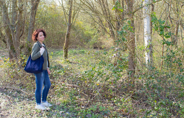 Premier look de printemps : dentelle et veste kaki 💕