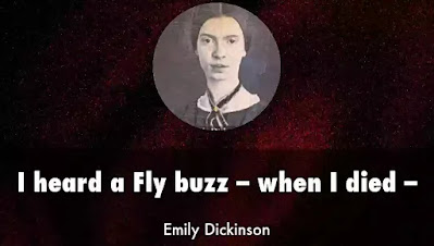 The very famous poem 'I Heard a Fly buzz-when I died' is often considered as representative of Emily Dickinson's style and attitudes. The first line is as arresting as opening as one could imagine. By describing the moment of death, the speaker lets us know that she has already died.