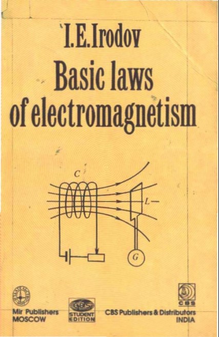 Basic laws of electromagnetism by I. E Irodov in pdf 