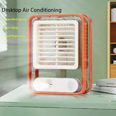 Buy Now Portable Desktop Air Conditioner Usb Mini Air Cooler Fan Water Cooling Fan With 3 Speed Spray Humidifier Purifier For Car Home Rechargeable