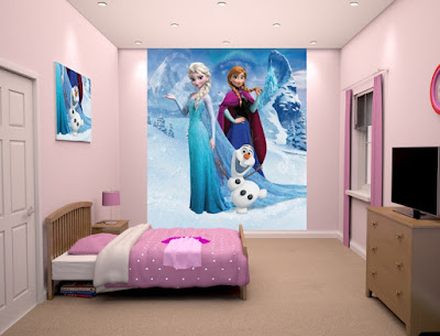 Gambar Wallpaper Dinding Kamar Tidur Anak Frozen