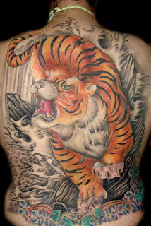 Large Back Piece Tiger Tattoo Design