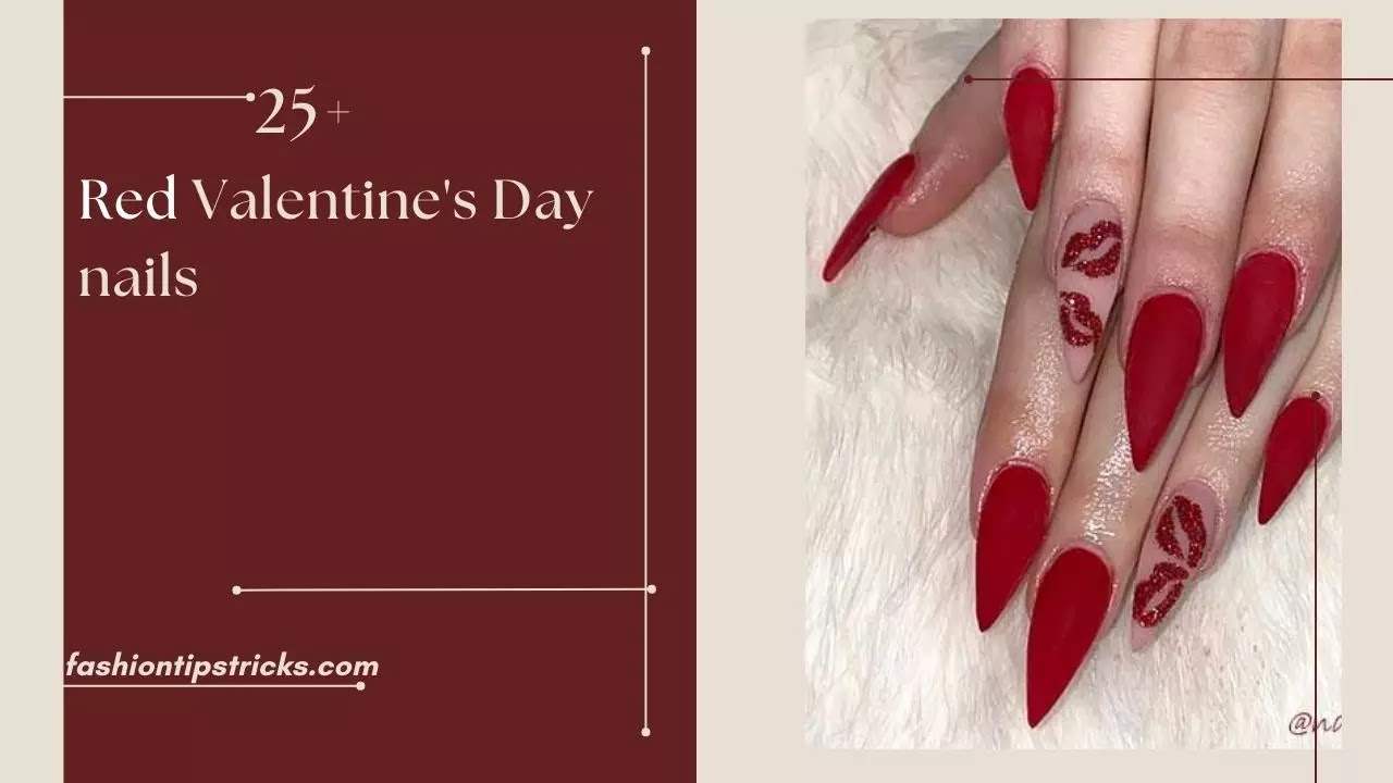 Red Valentine's Day nails