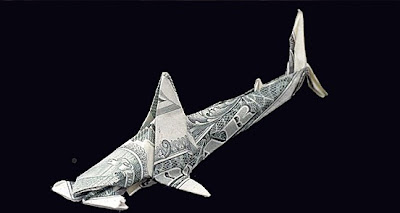 Origami with US dollar bills