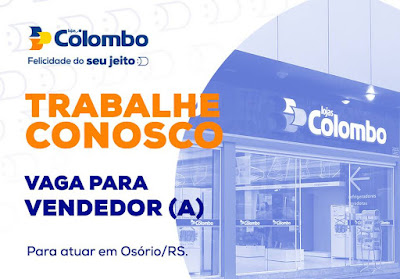 Colombo seleciona Vendedor (a) em Osório