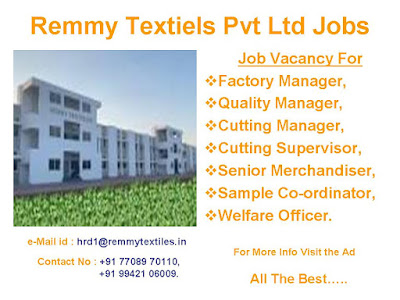 Remmy Textiles Pvt Ltd Jobs