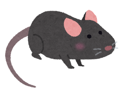 黒いマウス・ハツカネズミのイラスト