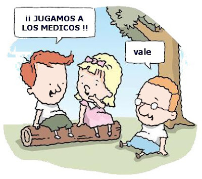 Jugando a los medicos. HUMOR. CUIDADO con los HUEVOS