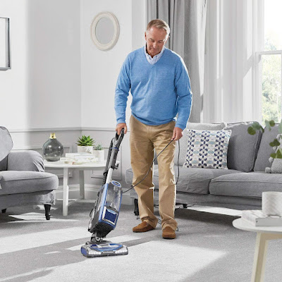  Shark Upright Vacuum Cleaner [NV681UK] Powered Lift-Away, Powerful, Blue , 