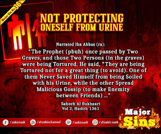 MAJOR SIN. 36. NOT PROTECTING ONESELF FROM URINE