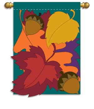 leaf bouquet applique garden flag