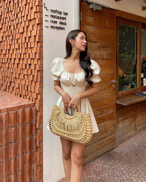Jess Thanchaya Inprasert – Most Beautiful Thai Trans Models in Puff Sleeve Dress Women Photoshoot