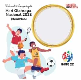 contoh twibbon hari olahraga nasional 2023