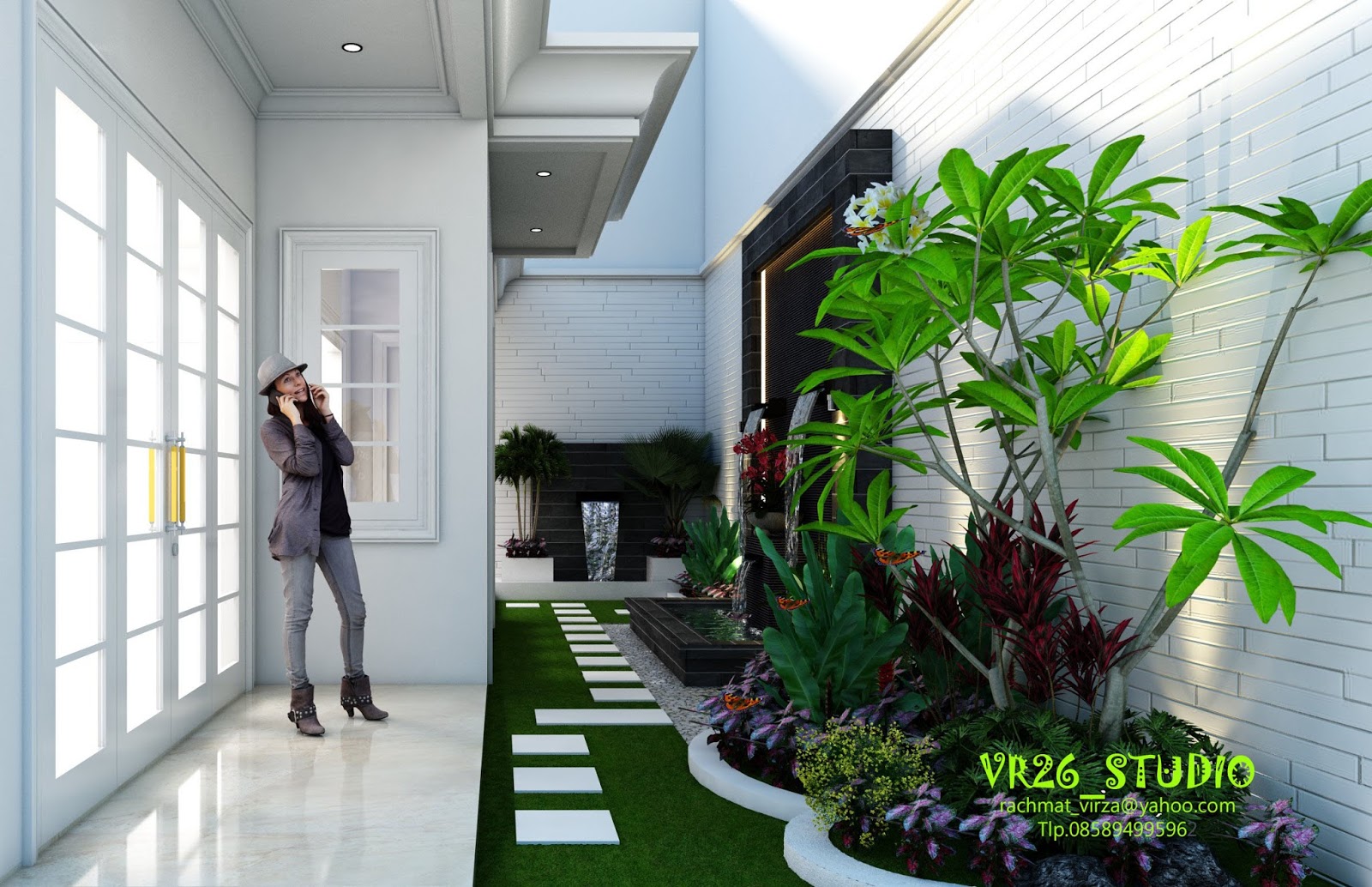 Desain Interior Taman Didalam Rumah Gambar Desain Rumah Minimalis