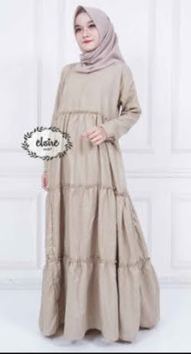 Gamis katun polos cantik