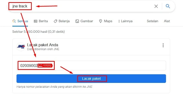 JNE Track Google