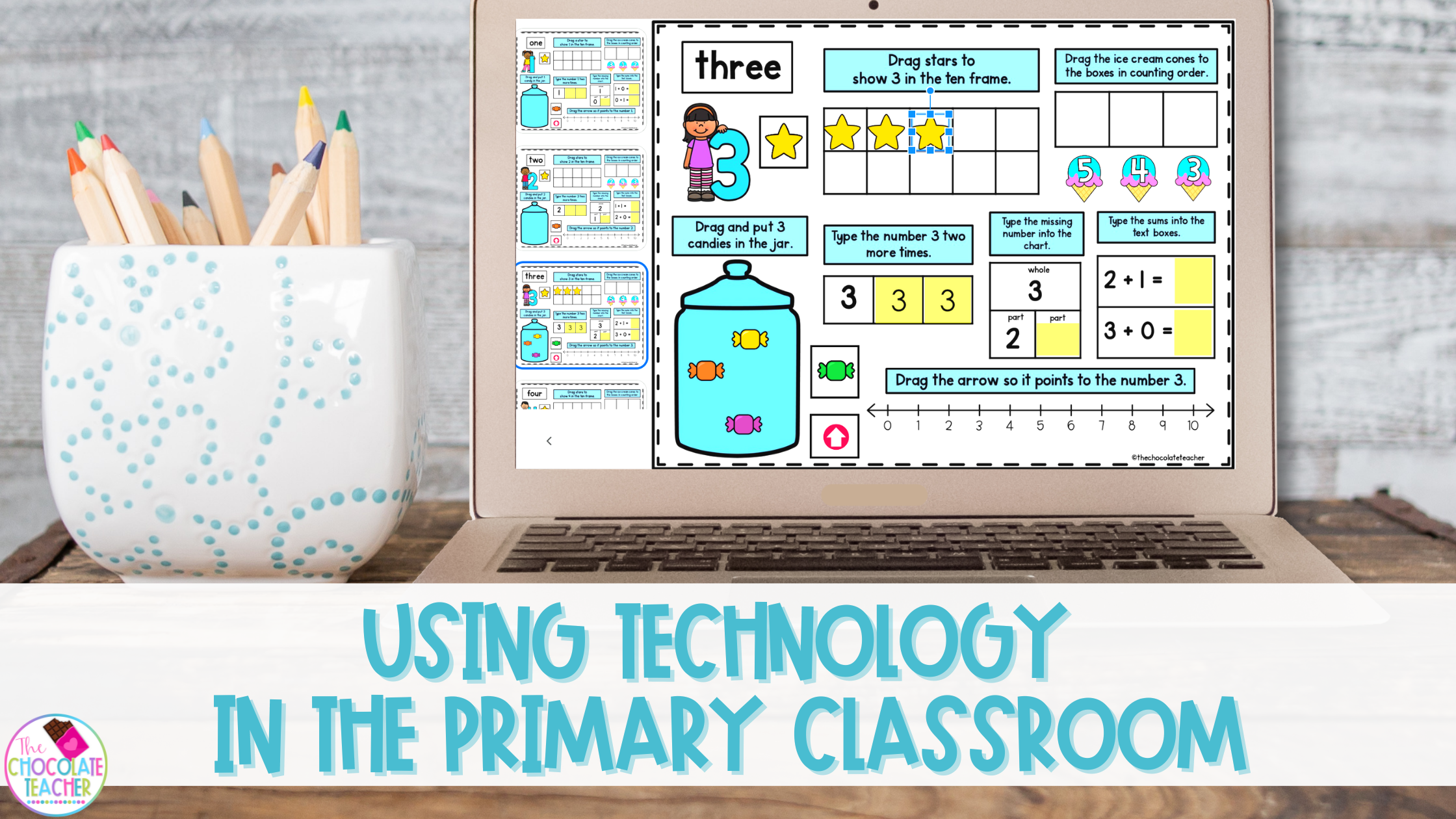 Using technology in the primary classroom can open up opportunities for your students to practice ELA and math skills in fun and engaging ways your students will love.
