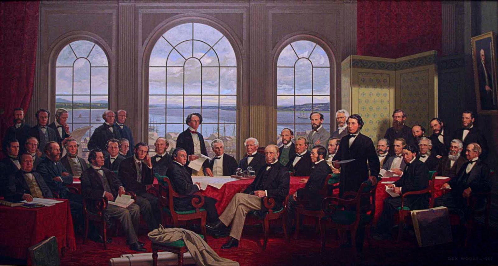 The "Fathers of Confederation" meet at the Charlottetown Conference