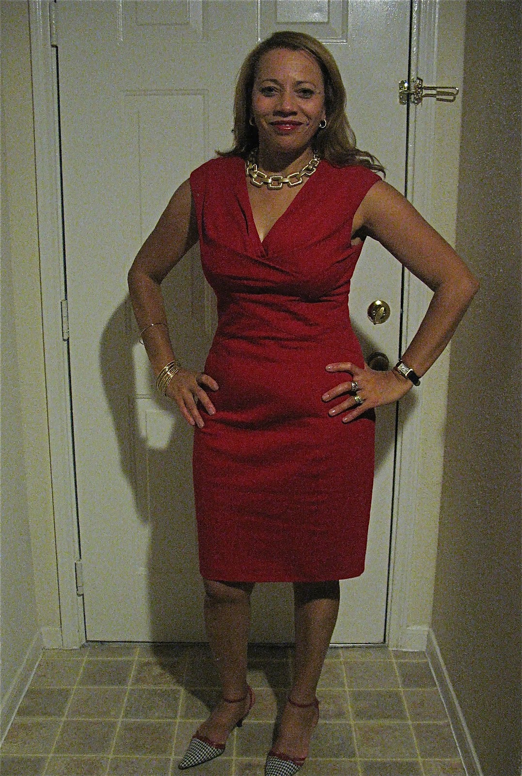 Here is my beautiful Red Dress paired with my fancy gold custom ...