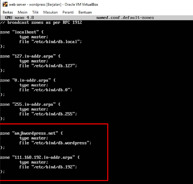 Konfigurasi Named default zones