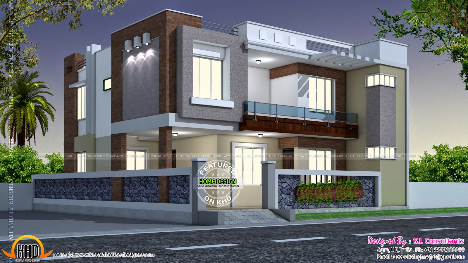 Modern style Indian home - Kerala home design and floor plans