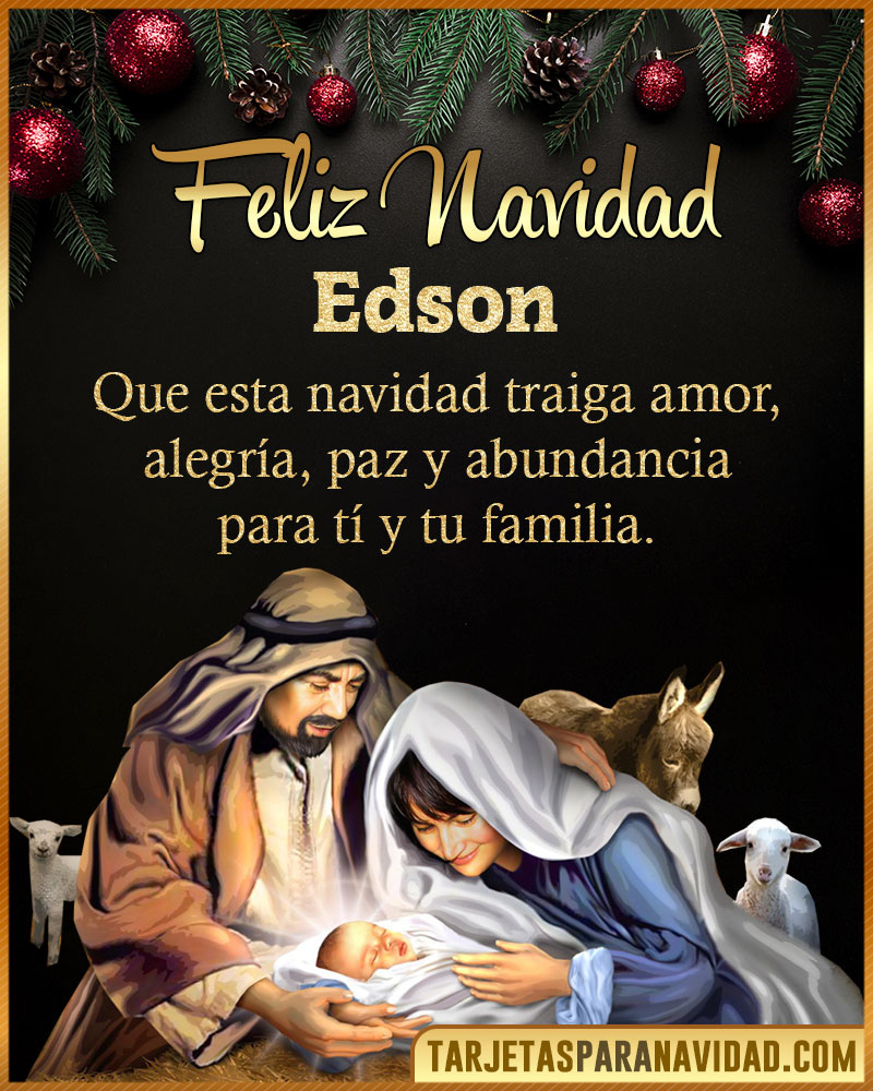Tarjeta bonita de Navidad para Edson