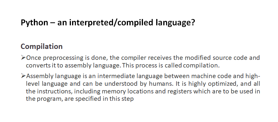 Python – an interpreted/compiled language? - compilation