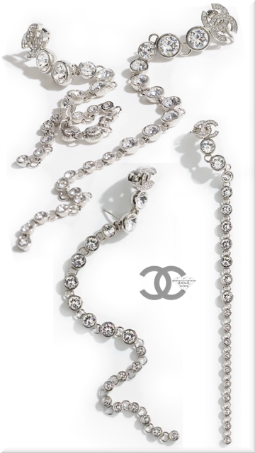 ♦Chanel metal & diamantés earrings #chanel #jewelry #silver #diamonds #brilliantluxury