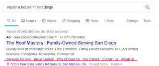 Screenshot - Search results for Repair a house in San Diego