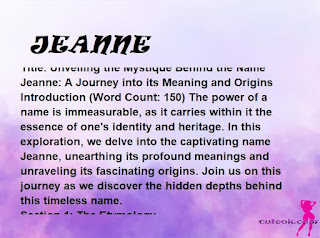 meaning of the name "JEANNE"