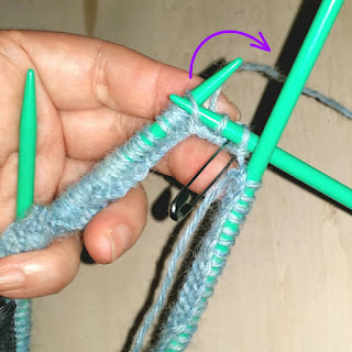 滑り目で作る編み模様の編み方, how to knit a pattern used slip stitch, 以滑针构成的棒针编织花样