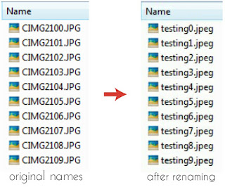 Comparison between original & command prompt renamed files