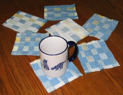 Mug rugs as samples.