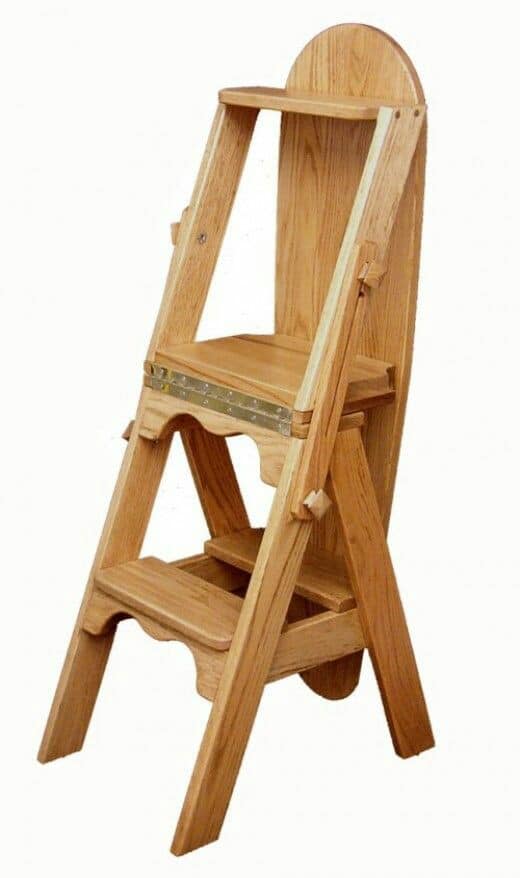 Silla escalera plegable de madera