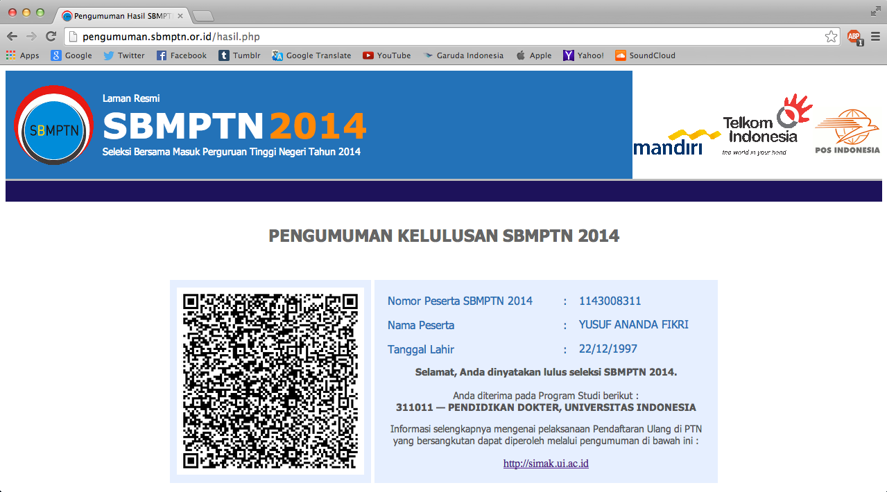 SBMPTN 2014, Getting Accepted at FKUI.