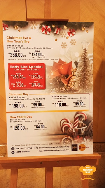 One World Hotel Cinnamon Coffee House Christmas And New Year Buffet Pricing
