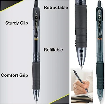 Pilot G2 Pens: Retractable and Refillable Office Pen with Clip