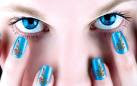 blue nails, cute nails