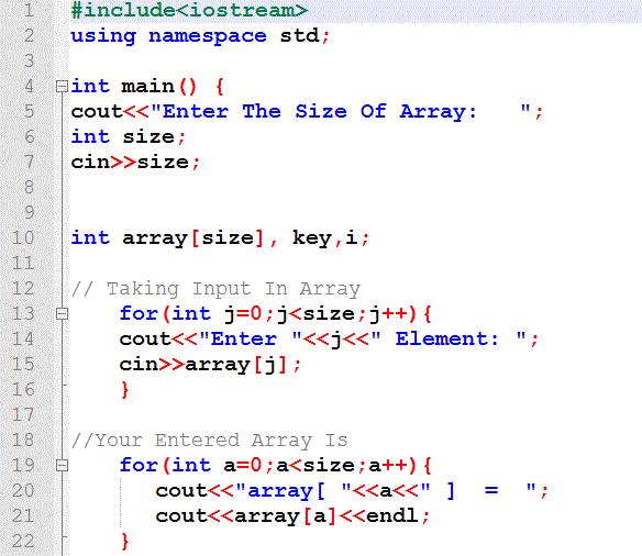 Linear search in C Program Example Code C Linear search in C Program Example Code C