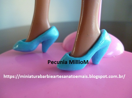 Scarpins Azuis de Biscuit Para Bonecas Barbie Criados Por Pecunia MillioM 5