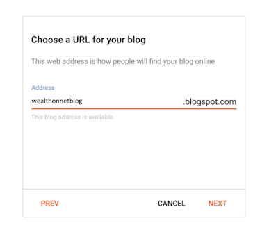 Choose a url for your blog