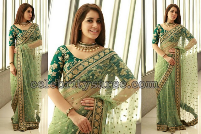 Rashi Khanna Designer Net Sarees1