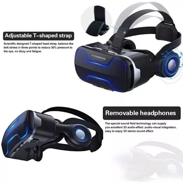 VR Shinecon G02ED Helmet 3D Glass Virtual Reality VR Glasses Headset for iPhone Android Smartphone