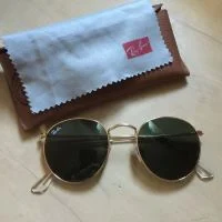 kacamata Reyban Sunglasses Round 3447 gold hijau botol original