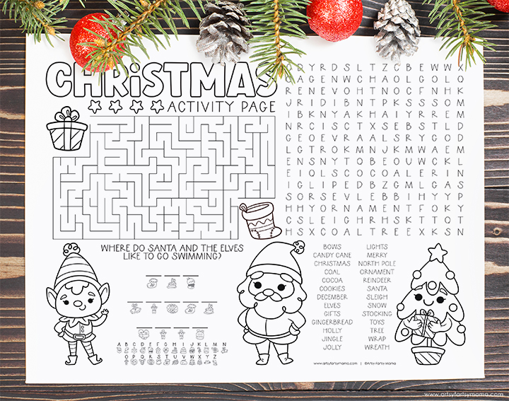 Free Printable Christmas Activity Page