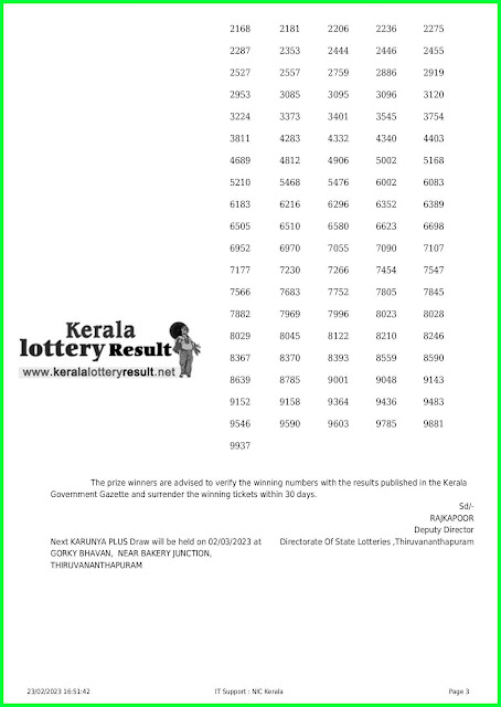 23.02.2023 Karunya Plus KN 458 LIVE :  Kerala Lottery Result Today