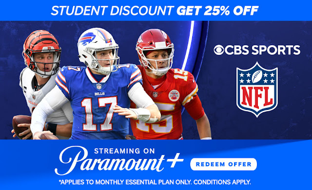 Spend your study breaks streaming local, national and postseason NFL on CBS games live on Paramount+.