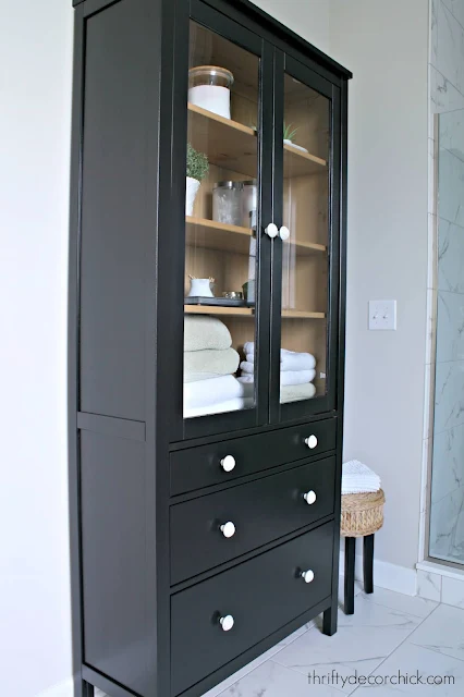 IKEA hemnes tall cabinet with glass doors