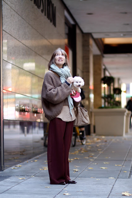 Marsha Burns downtown Seattle street style fashion dog